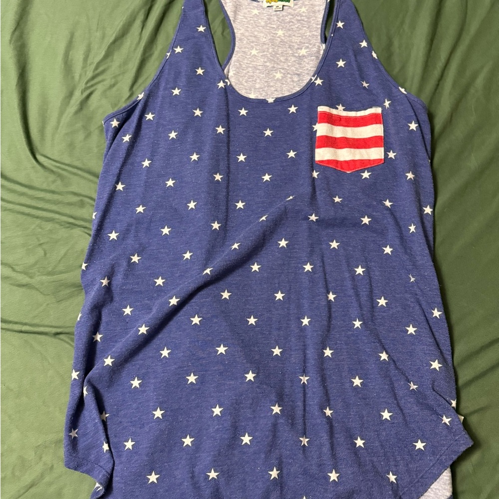 Blue Star-Patterned Women's Tank Top